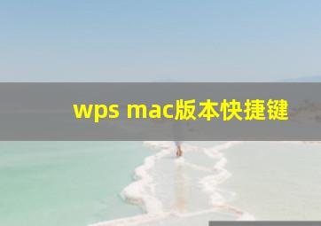 wps mac版本快捷键